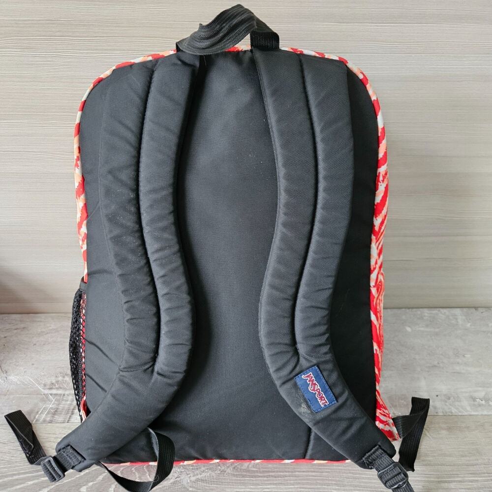 Jansport Big‎ Student Backpack Red White Zebra Print School College Travel Bag - Picture 9 of 16